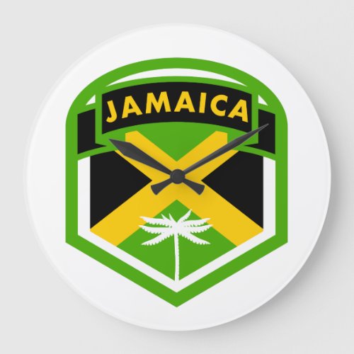 Jamaican Flag Crest Style Large Clock