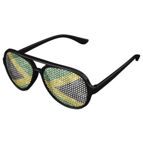 Jamaican Flag _ Crinkled Aviator Sunglasses