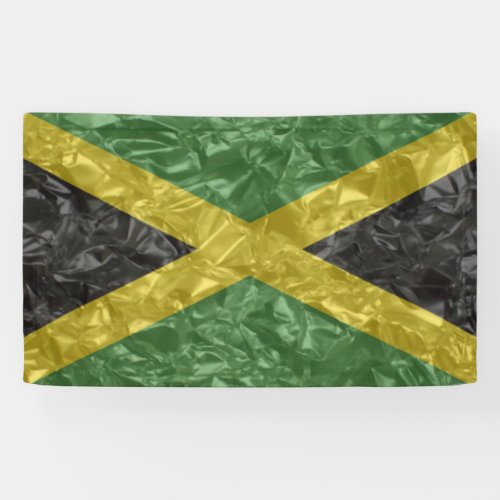 Jamaican Flag _ Crinkled Banner