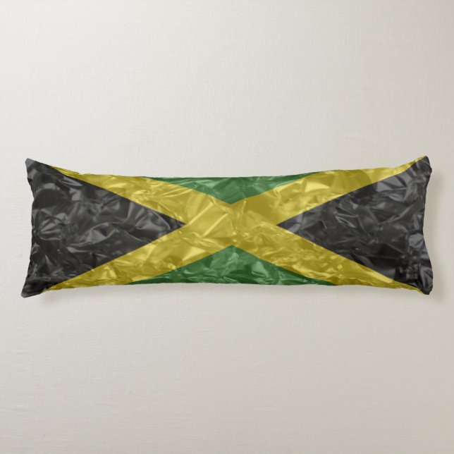 Jamaican Flag - Crinkled Body Pillow (Front)