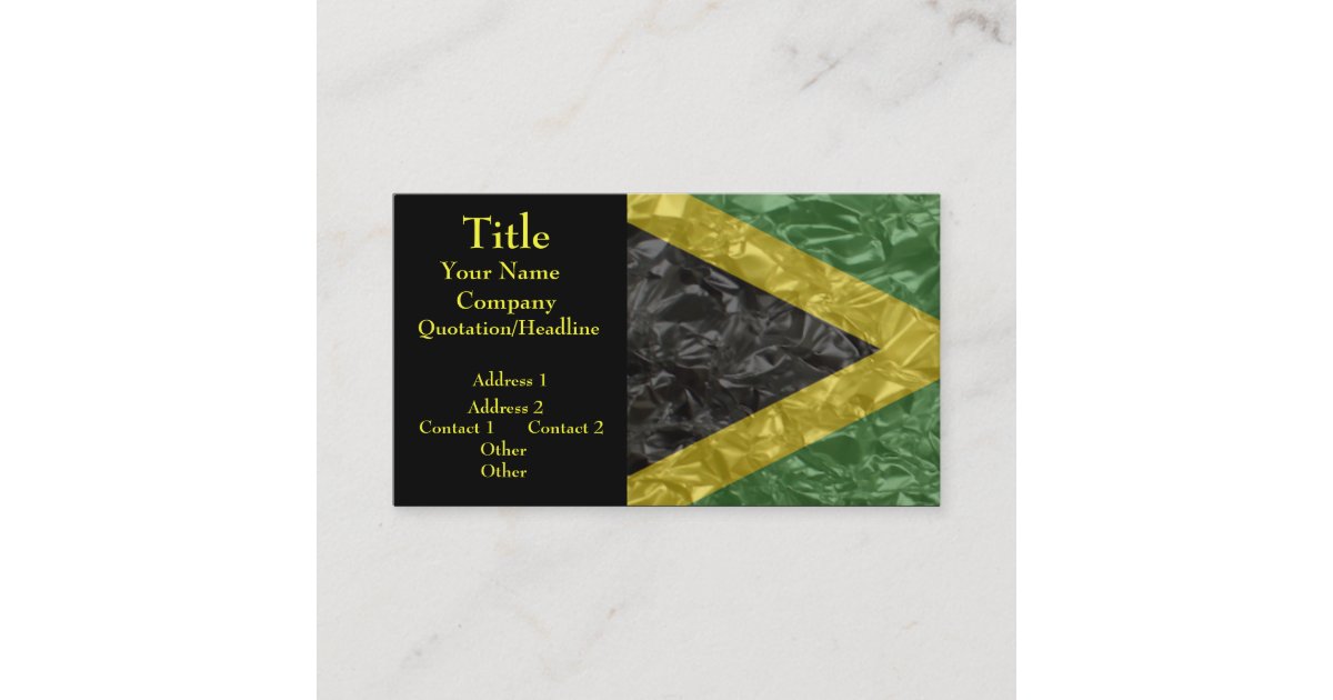 Jamaican Flag Crinkled Business Card Zazzle