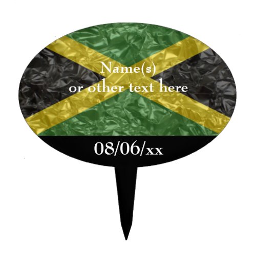 Jamaican Flag _ Crinkled Cake Topper