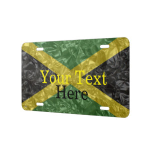 Jamaican Flag - Crinkled License Plate