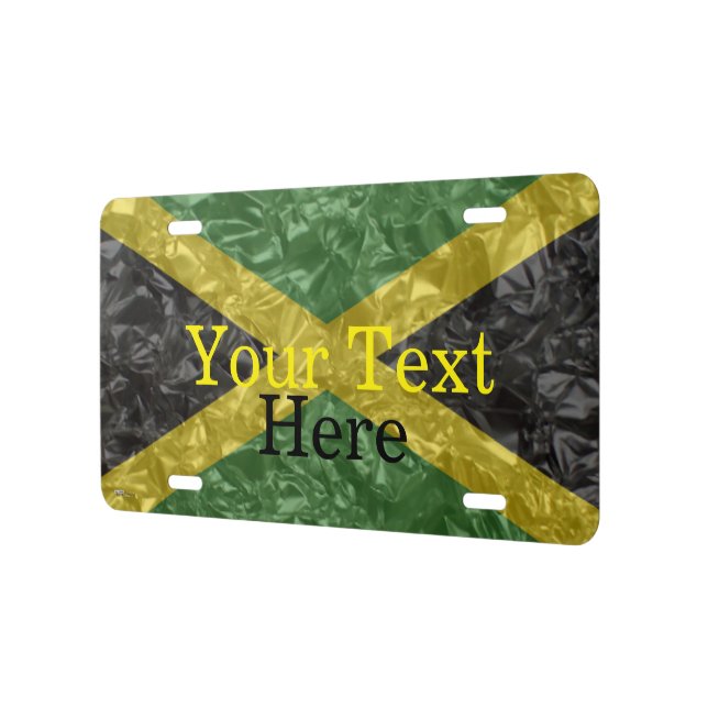 Jamaican Flag - Crinkled License Plate (Left)