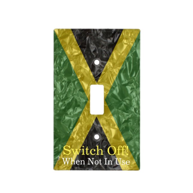 Jamaican Flag - Crinkled Light Switch Cover (Front)