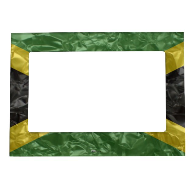 Jamaican Flag - Crinkled Magnetic Photo Frame (Front)