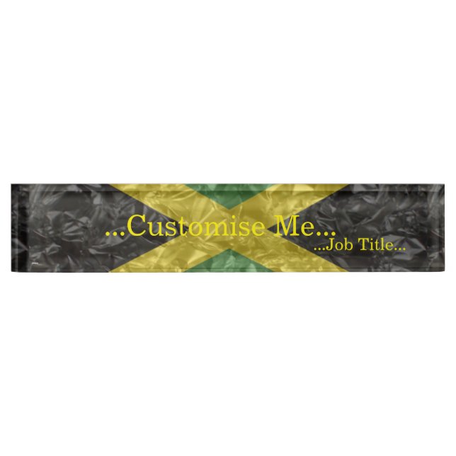 Jamaican Flag - Crinkled Name Plate (Front)