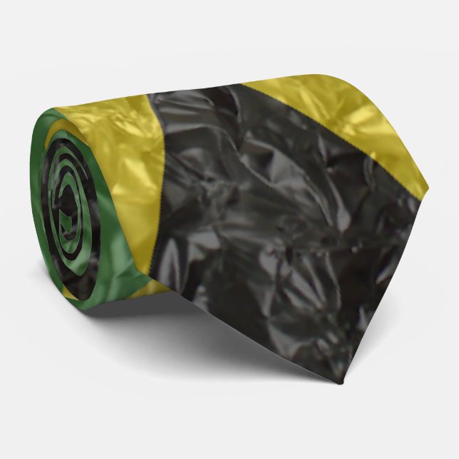 Jamaican Flag - Crinkled Neck Tie (Rolled)