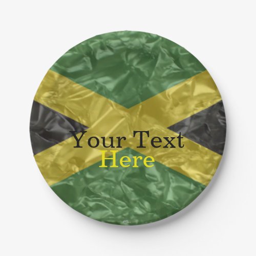 Jamaican Flag _ Crinkled Paper Plates