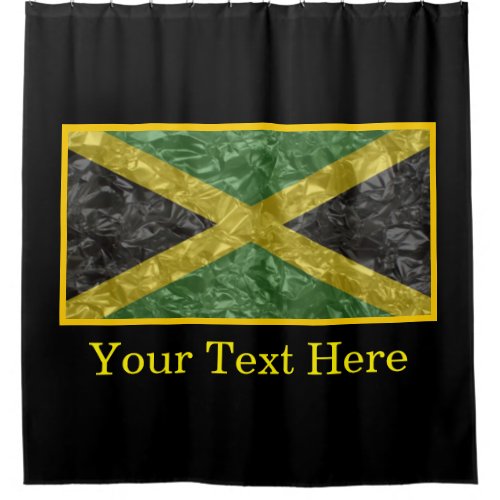 Jamaican Flag _ Crinkled Shower Curtain