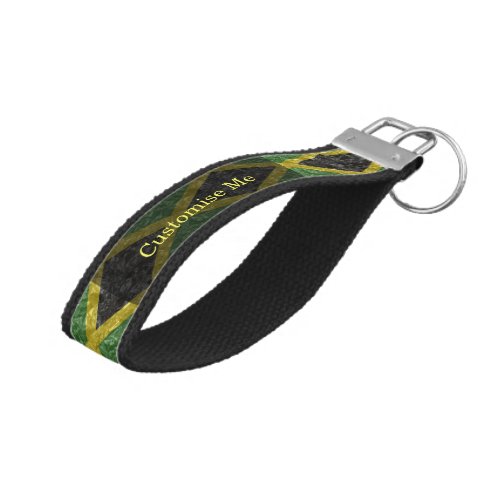 Jamaican Flag _ Crinkled Wrist Keychain