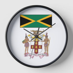 Jamaican Flag & Cultural Symbols Pride  Clock