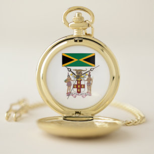 Jamaican Flag & Cultural Symbols Pride Pocket Watch