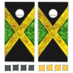 Jamaican Flag Custom Black Cornhole Set at Zazzle