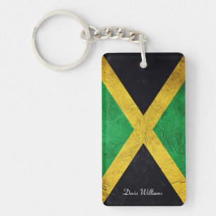 Jamaican Flag Custom name  Keychain