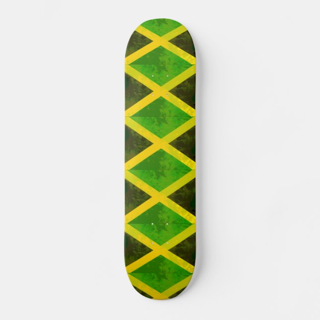 Jamaican flag design skateboard deck (Front)