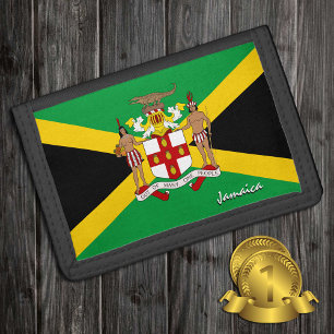 Jamaican flag fashion, Jamaica patriots / sports Tri-fold Wallet