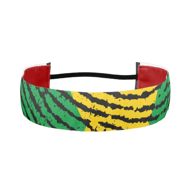 Jamaican Flag Fingerprint Athletic Headband (Front)