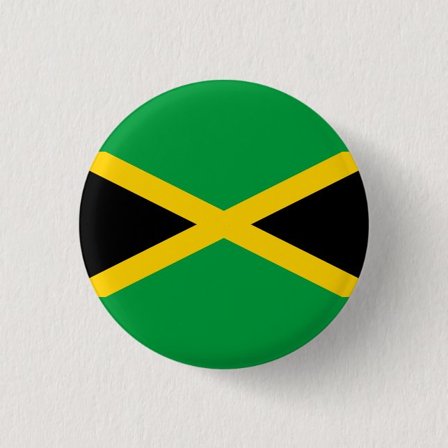 Jamaican Flag, Flag of Jamaica Button (Front)