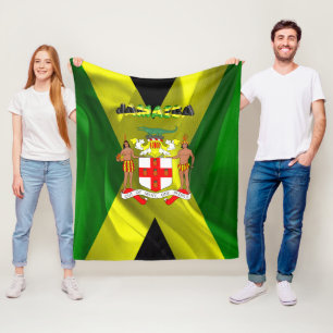 Jamaican flag fleece blanket