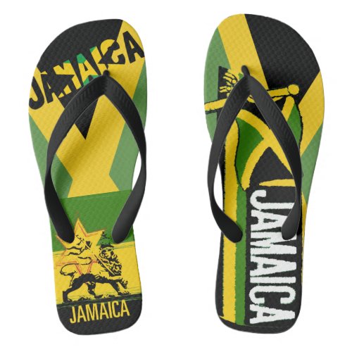 Jamaican Flag Flip Flops