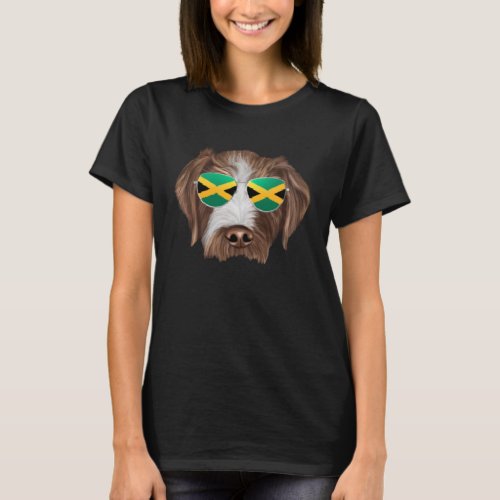 Jamaican Flag German Wirehaired Pointer Dog Jamaic T_Shirt