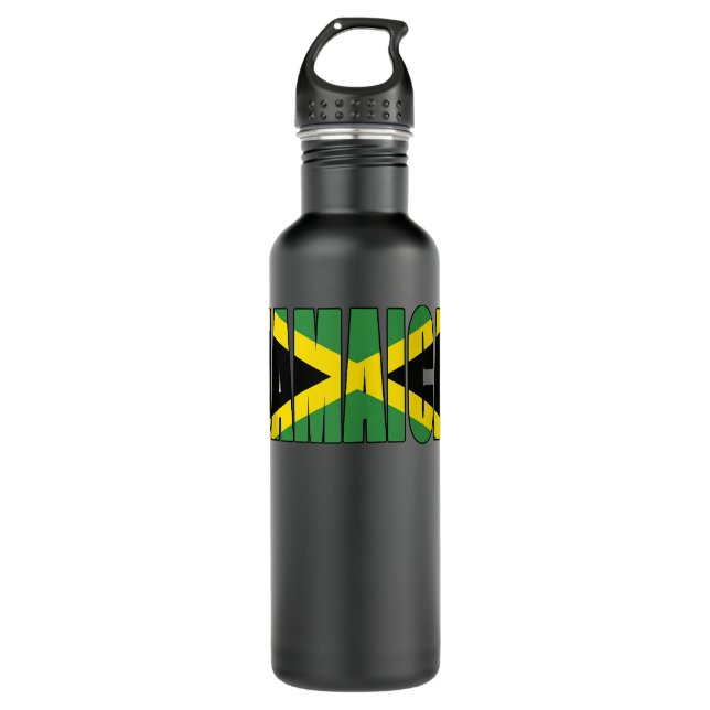 Jamaican Flag Gift Stainless Steel Water Bottle (Front)