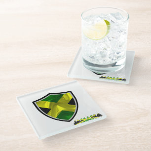 Jamaican flag glass coaster