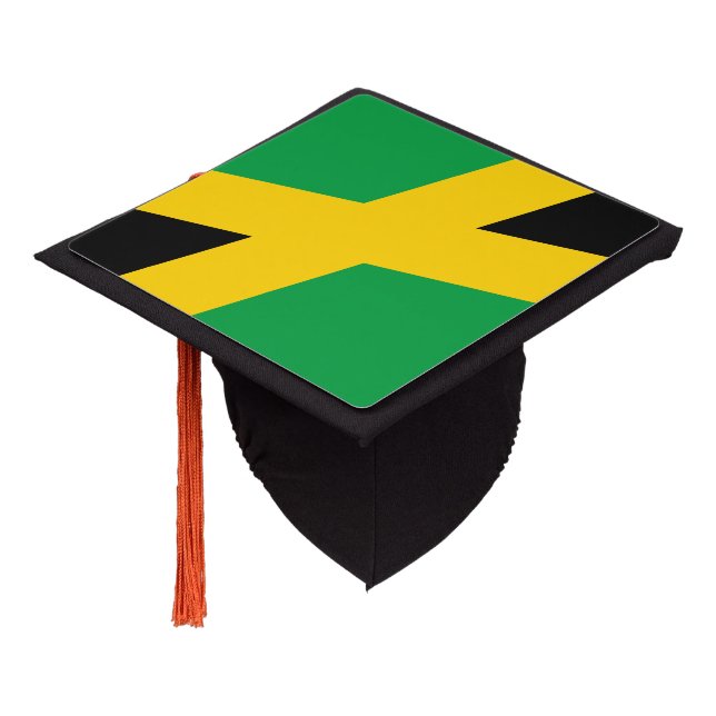 Jamaican flag graduation cap topper (Angled)