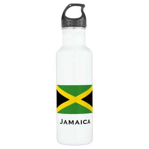 Jamaican Flag Green Yellow Black Jamaica Water Bottle