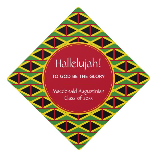 JAMAICAN FLAG Hallelujah Graduation Cap Topper (Front)