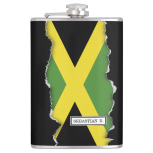 Jamaican Flag Hip Flask