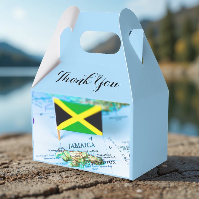 Jamaican Flag Island Jamaica Map Blue Thank You Favor Boxes (Jamaican Flag Island Jamaica Map Blue Thank You Favor Boxes
)