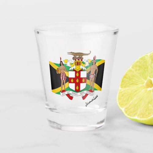 Jamaican Flag  Jamaica coat of arms  party Shot Glass