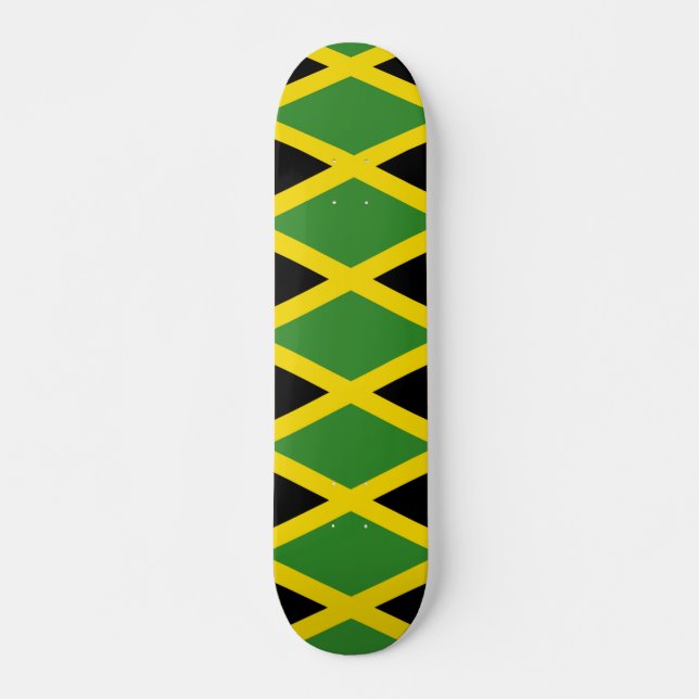 Jamaican Flag Jamaica Colors Geometric Pattern Skateboard (Front)