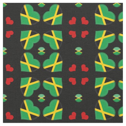 Jamaican Flag  Jamaica Hearts  fashion Fabric