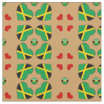 Jamaican Flag &amp; Jamaica Hearts / fashion Fabric