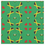 Jamaican Flag &amp; Jamaica Hearts / fashion Fabric