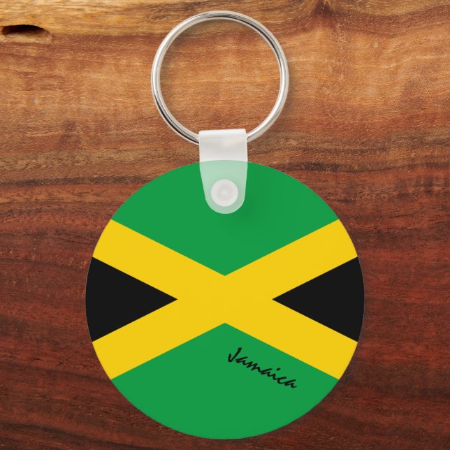 Jamaican Flag & Jamaica holiday, patriots /sports Keychain (Front)