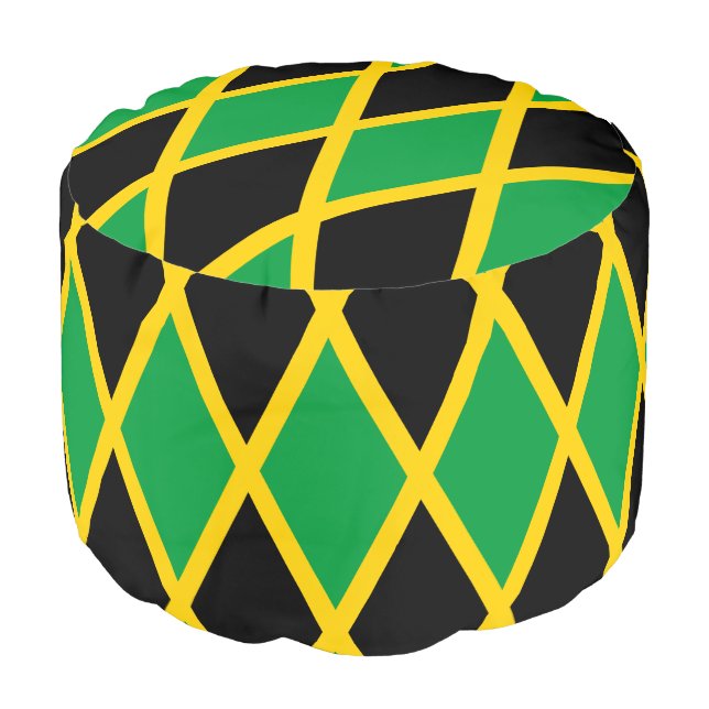 Jamaican Flag & Jamaica house ottoman /sports (Angled Front)