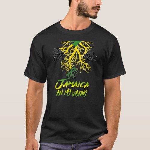 Jamaican Flag Jamaica Its In My Veins Men Women T_Shirt