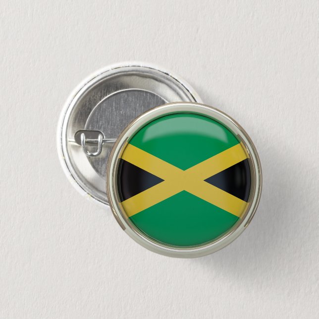 Jamaican Flag    Keychain Button (Front & Back)