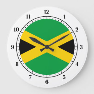 Jamaican flag large clock