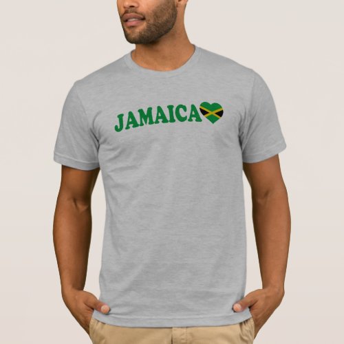 Jamaican Flag Love Heart T_Shirt