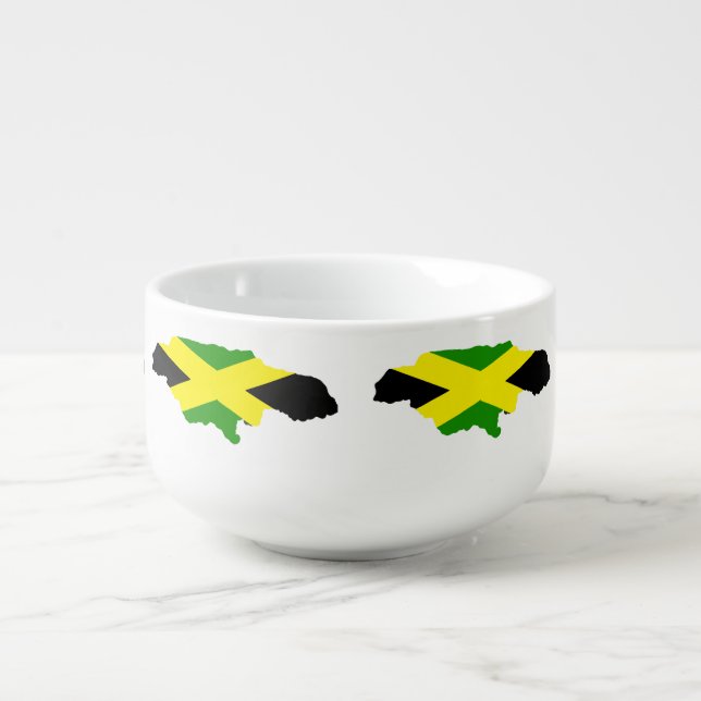 Jamaican Flag Map Soup Mug (Front)