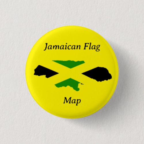 Jamaican Flag Map Yellow Round Button