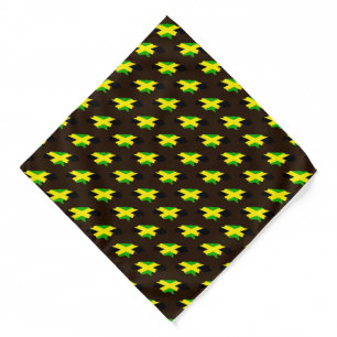 Jamaican Flag Maps Brown Thick Bandana