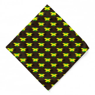 Jamaican Flag Maps Brown Thick Bandana
