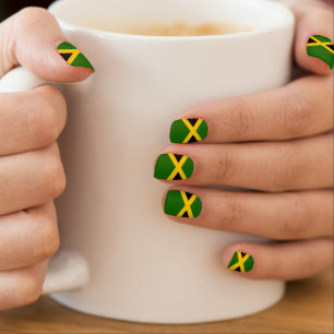 Jamaican flag minx nail art