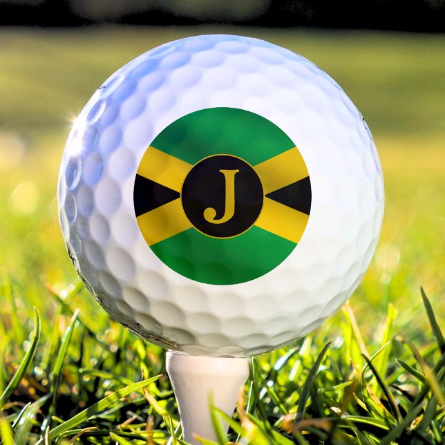 Jamaican Flag Monogram Golf Balls (jamaica jamaican flag monogram golf ball)